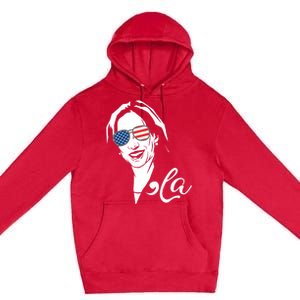 Comma La Funny Kamala Harris Usa Flag Sunglasses Premium Pullover Hoodie