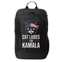 Cat Ladies For Kamala Funny Cat 2024 President Kamala Harris City Backpack