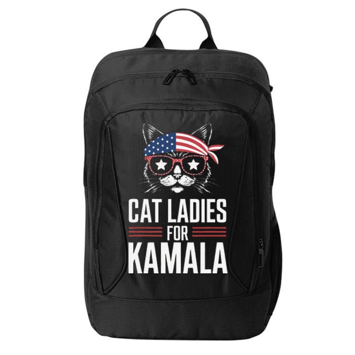 Cat Ladies For Kamala Funny Cat 2024 President Kamala Harris City Backpack