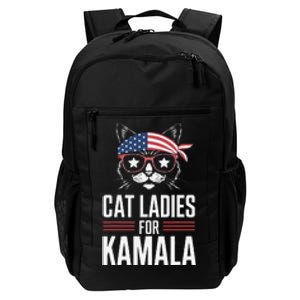 Cat Ladies For Kamala Funny Cat 2024 President Kamala Harris Daily Commute Backpack