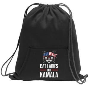 Cat Ladies For Kamala Funny Cat 2024 President Kamala Harris Sweatshirt Cinch Pack Bag