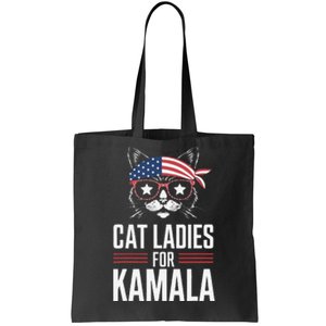 Cat Ladies For Kamala Funny Cat 2024 President Kamala Harris Tote Bag