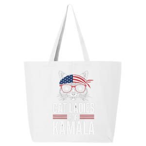 Cat Ladies For Kamala Funny Cat 2024 President Kamala Harris 25L Jumbo Tote