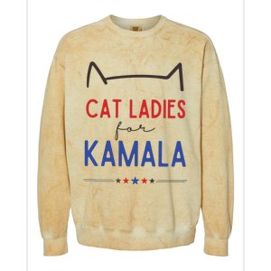 Cat Ladies For Kamala Cat Lady For Women Feminist Colorblast Crewneck Sweatshirt