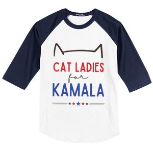 Cat Ladies For Kamala Cat Lady For Women Feminist Baseball Sleeve Shirt