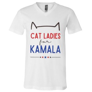 Cat Ladies For Kamala Cat Lady For Women Feminist V-Neck T-Shirt