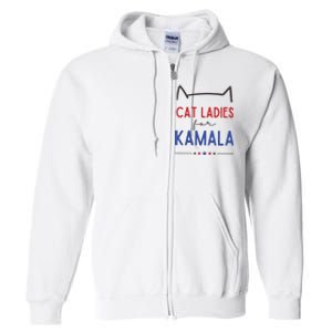 Cat Ladies For Kamala Cat Lady For Women Feminist Full Zip Hoodie