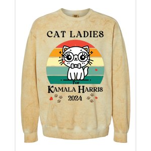 Cat Ladies For Kamala Harris Colorblast Crewneck Sweatshirt