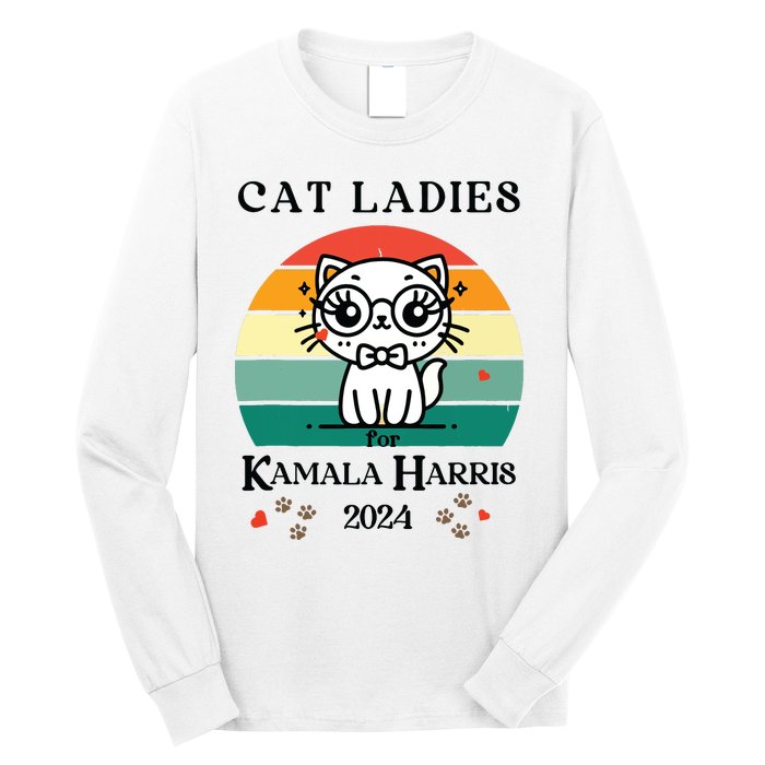 Cat Ladies For Kamala Harris Long Sleeve Shirt