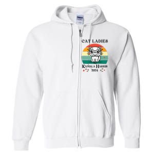 Cat Ladies For Kamala Harris Full Zip Hoodie