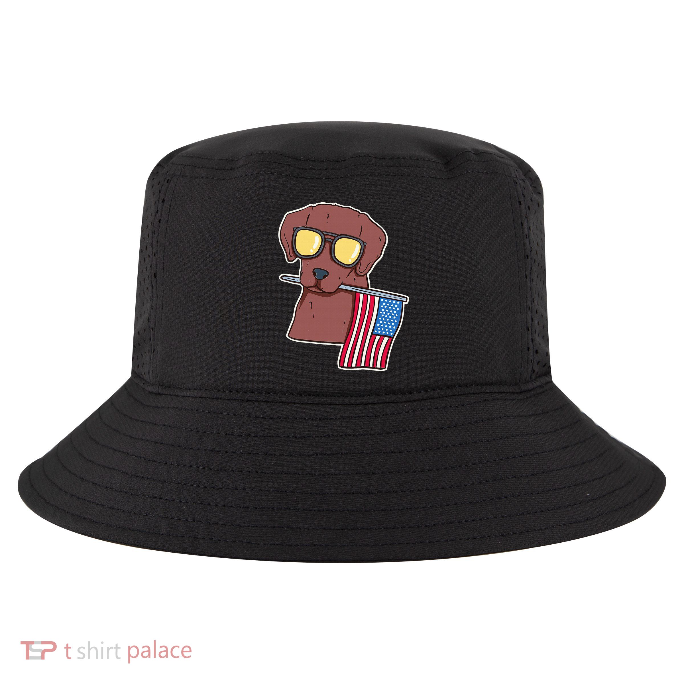 Chocolate Lab For 4th Of July Cool Comfort Performance Bucket Hat