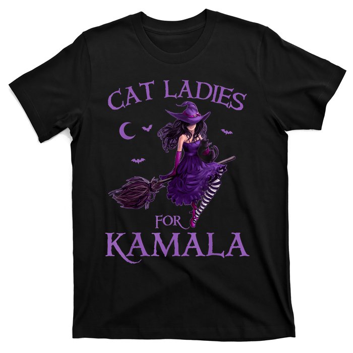 Cat Ladies For Kamalaharris 2024 Witches Harris Halloween T-Shirt