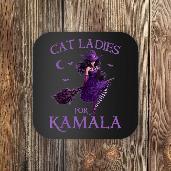 Cat Ladies For Kamalaharris 2024 Witches Harris Halloween Coaster