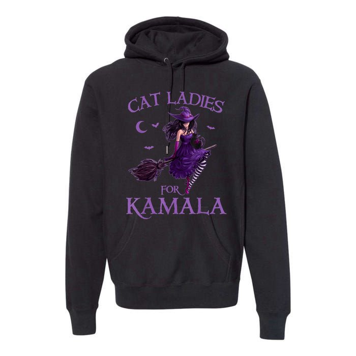 Cat Ladies For Kamalaharris 2024 Witches Harris Halloween Premium Hoodie