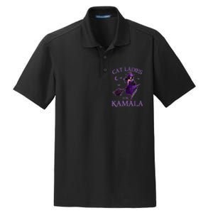 Cat Ladies For Kamalaharris 2024 Witches Harris Halloween Dry Zone Grid Polo