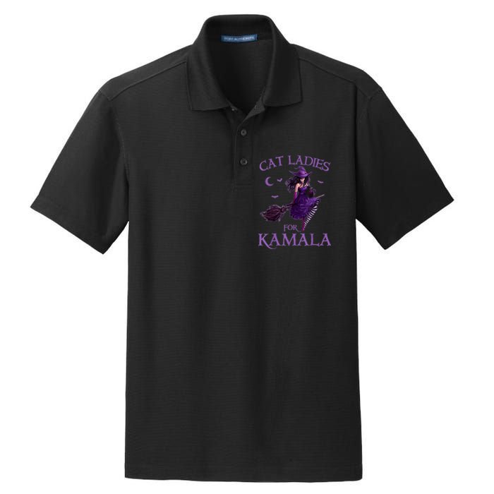 Cat Ladies For Kamalaharris 2024 Witches Harris Halloween Dry Zone Grid Polo