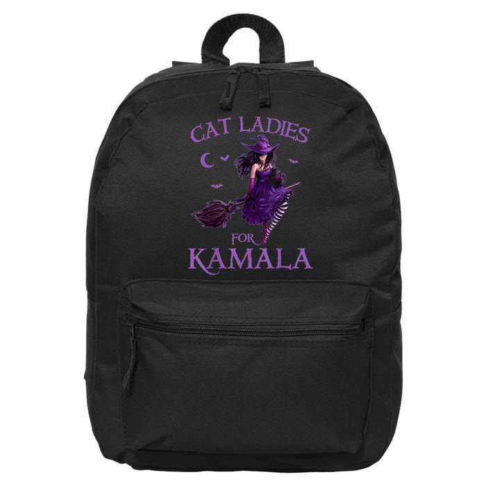 Cat Ladies For Kamalaharris 2024 Witches Harris Halloween 16 in Basic Backpack