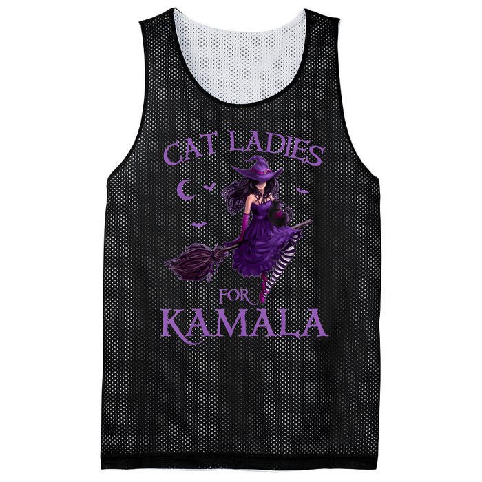 Cat Ladies For Kamalaharris 2024 Witches Harris Halloween Mesh Reversible Basketball Jersey Tank