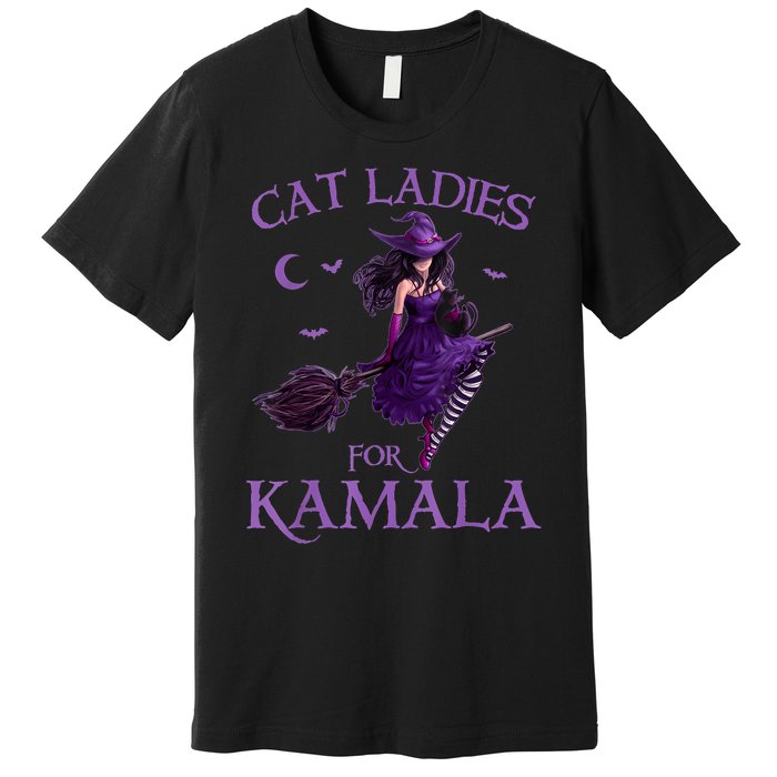 Cat Ladies For Kamalaharris 2024 Witches Harris Halloween Premium T-Shirt