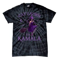 Cat Ladies For Kamalaharris 2024 Witches Harris Halloween Tie-Dye T-Shirt