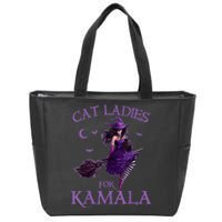 Cat Ladies For Kamalaharris 2024 Witches Harris Halloween Zip Tote Bag