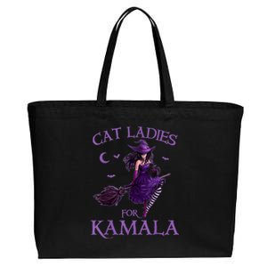 Cat Ladies For Kamalaharris 2024 Witches Harris Halloween Cotton Canvas Jumbo Tote