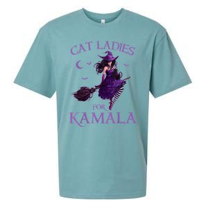 Cat Ladies For Kamalaharris 2024 Witches Harris Halloween Sueded Cloud Jersey T-Shirt