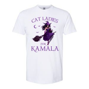 Cat Ladies For Kamalaharris 2024 Witches Harris Halloween Softstyle CVC T-Shirt