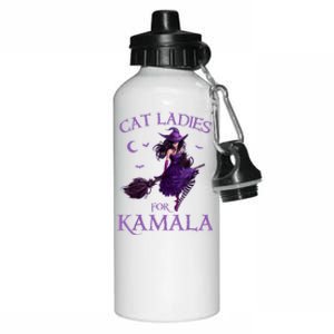 Cat Ladies For Kamalaharris 2024 Witches Harris Halloween Aluminum Water Bottle