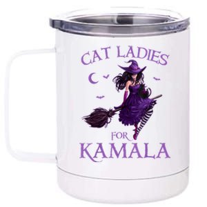 Cat Ladies For Kamalaharris 2024 Witches Harris Halloween 12 oz Stainless Steel Tumbler Cup