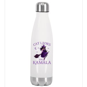 Cat Ladies For Kamalaharris 2024 Witches Harris Halloween Stainless Steel Insulated Water Bottle