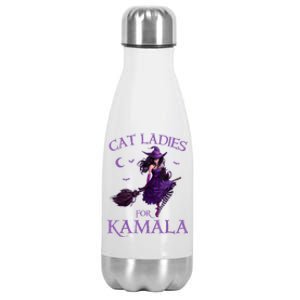 Cat Ladies For Kamalaharris 2024 Witches Harris Halloween Stainless Steel Insulated Water Bottle