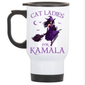 Cat Ladies For Kamalaharris 2024 Witches Harris Halloween Stainless Steel Travel Mug