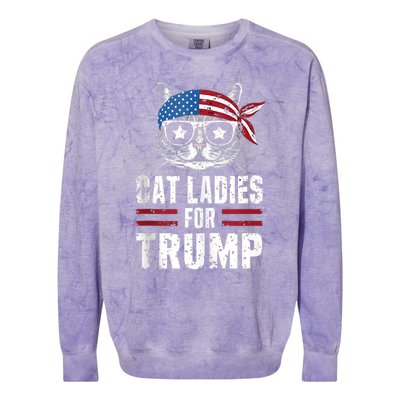 Cat Ladies For Trump For Donald Trump 2024 Colorblast Crewneck Sweatshirt