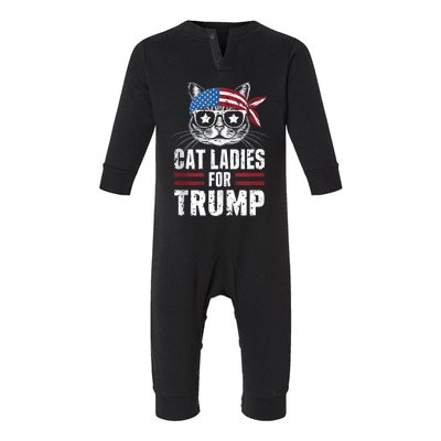 Cat Ladies For Trump For Donald Trump 2024 Infant Fleece One Piece