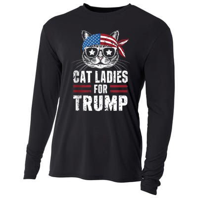 Cat Ladies For Trump For Donald Trump 2024 Cooling Performance Long Sleeve Crew