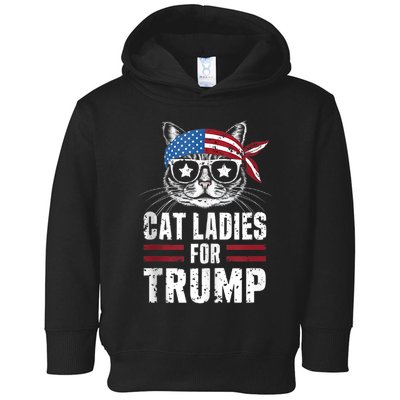 Cat Ladies For Trump For Donald Trump 2024 Toddler Hoodie