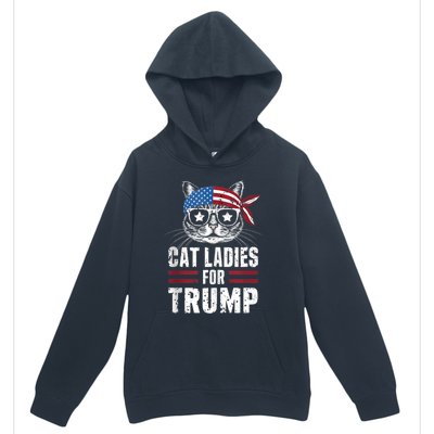 Cat Ladies For Trump For Donald Trump 2024 Urban Pullover Hoodie