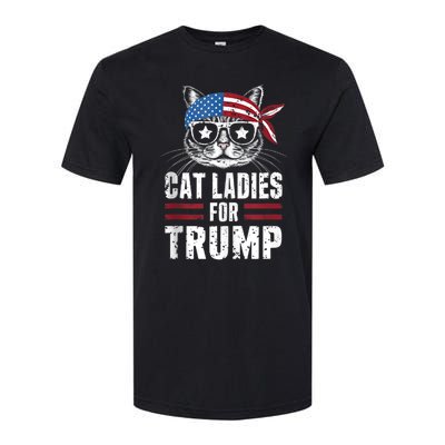 Cat Ladies For Trump For Donald Trump 2024 Softstyle CVC T-Shirt