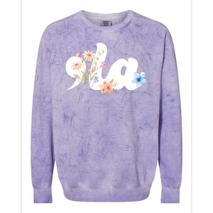 Comma La Floral Kamala Harris President 2024 Colorblast Crewneck Sweatshirt