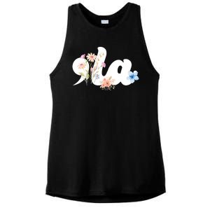 Comma La Floral Kamala Harris President 2024 Ladies PosiCharge Tri-Blend Wicking Tank