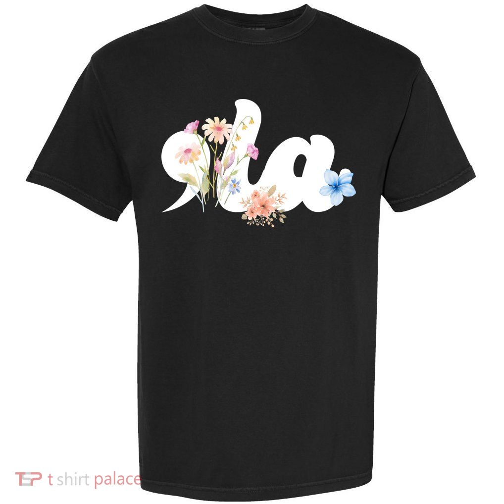 Comma La Floral Kamala Harris President 2024 Garment-Dyed Heavyweight T-Shirt