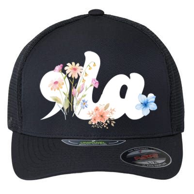 Comma La Floral Kamala Harris President 2024 Flexfit Unipanel Trucker Cap