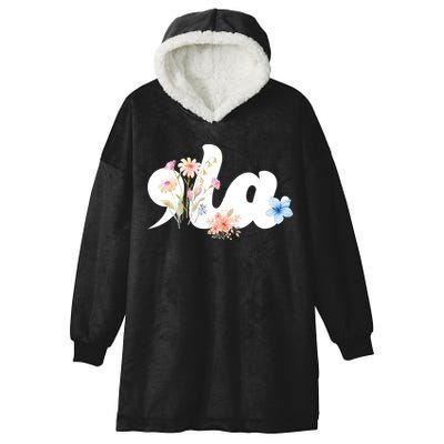 Comma La Floral Kamala Harris President 2024 Hooded Wearable Blanket