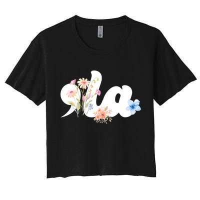 Comma La Floral Kamala Harris President 2024 Crop Top