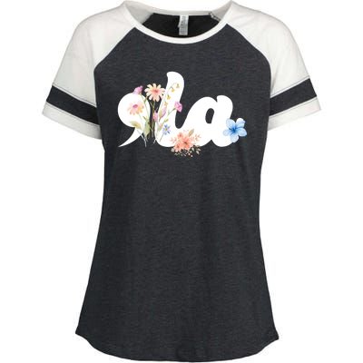 Comma La Floral Kamala Harris President 2024 Enza Ladies Jersey Colorblock Tee