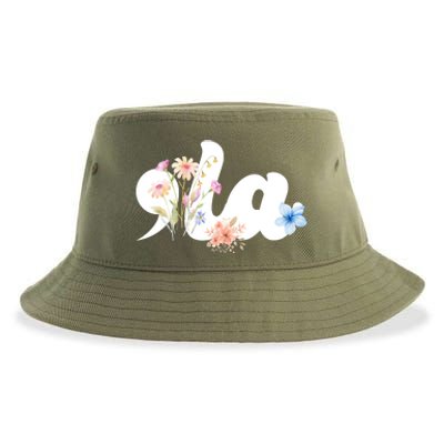 Comma La Floral Kamala Harris President 2024 Sustainable Bucket Hat