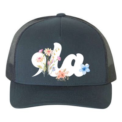 Comma La Floral Kamala Harris President 2024 Yupoong Adult 5-Panel Trucker Hat