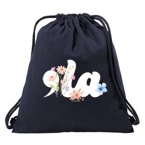 Comma La Floral Kamala Harris President 2024 Drawstring Bag