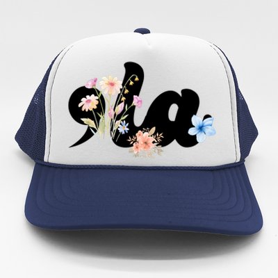 Comma La Floral Kamala Harris President 2024 Trucker Hat